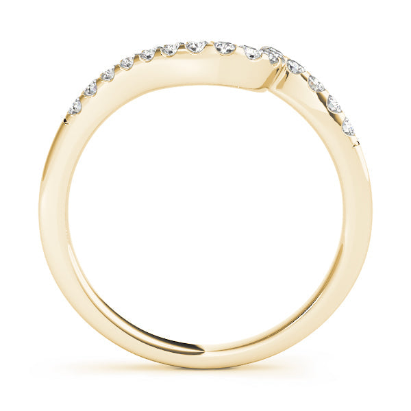 Prong Set Curved Half Eternity Ring in Gold & Platinum
