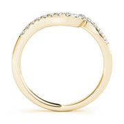 Prong Set Curved Half Eternity Ring in Gold & Platinum