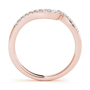 Prong Set Curved Half Eternity Ring in Gold & Platinum