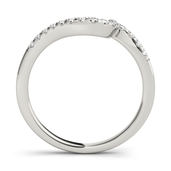 Prong Set Curved Half Eternity Ring in Gold & Platinum