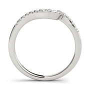 Prong Set Curved Half Eternity Ring in Gold & Platinum