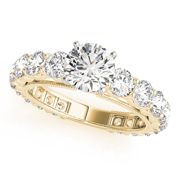 Artisan Prong-Set Round Diamond Engagement Ring in 10K/14K gold and platinum with certified lab-grown or natural diamonds
