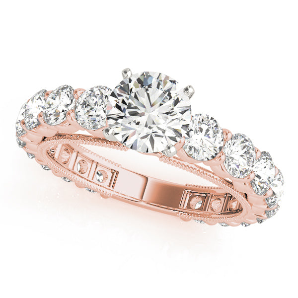 Artisan Prong-Set Round Diamond Engagement Ring in 10K/14K gold and platinum with certified lab-grown or natural diamonds