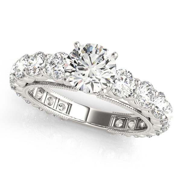 Artisan Prong-Set Round Diamond Engagement Ring in 10K/14K gold and platinum with certified lab-grown or natural diamonds