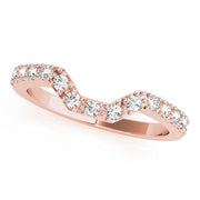 Curved Bands Half Eternity Ring in Gold & Platinum
