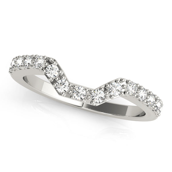 Curved Bands Half Eternity Ring in Gold & Platinum