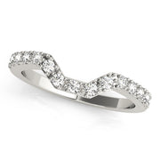 Curved Bands Half Eternity Ring in Gold & Platinum