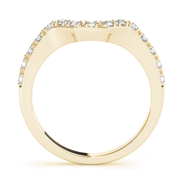 Curved Bands Half Eternity Ring in Gold & Platinum