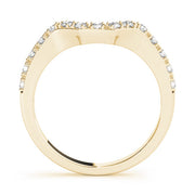 Curved Bands Half Eternity Ring in Gold & Platinum