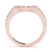 Curved Bands Half Eternity Ring in Gold & Platinum