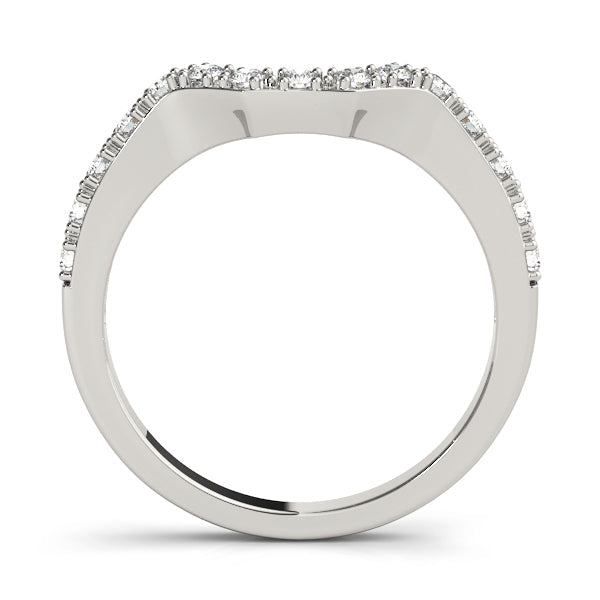 Curved Bands Half Eternity Ring in Gold & Platinum