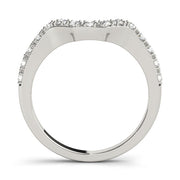 Curved Bands Half Eternity Ring in Gold & Platinum