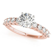 Regal Prong-Set Round Diamond Engagement Ring in 10K/14K gold and platinum with certified lab-grown or natural diamonds