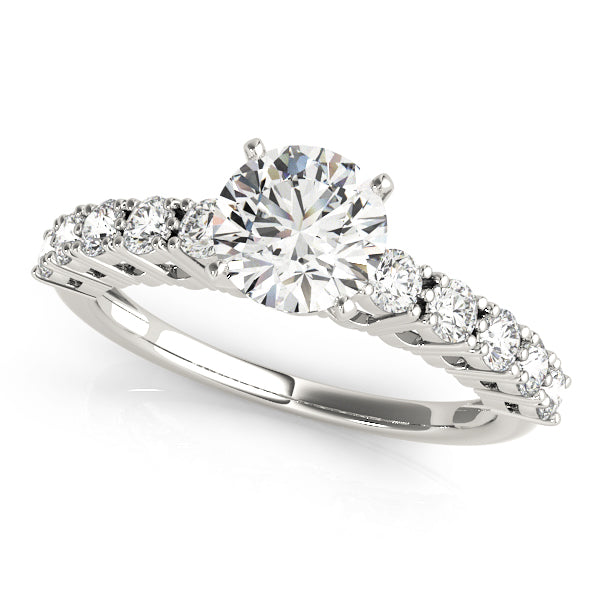 Regal Prong-Set Round Diamond Engagement Ring in 10K/14K gold and platinum with certified lab-grown or natural diamonds