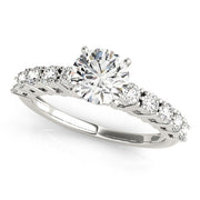 Regal Prong-Set Round Diamond Engagement Ring in 10K/14K gold and platinum with certified lab-grown or natural diamonds