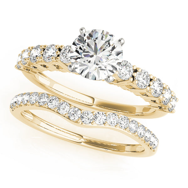 Regal Prong-Set Round Diamond Engagement Ring in 10K/14K gold and platinum with certified lab-grown or natural diamonds