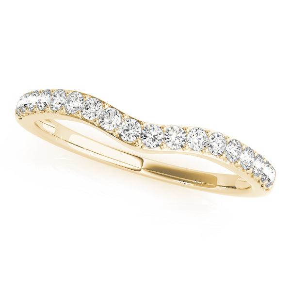 Curved Bands Half Eternity Ring in 10K/14K gold and platinum with certified lab-grown or natural diamonds