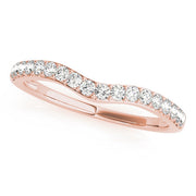Curved Bands Half Eternity Ring in Gold & Platinum