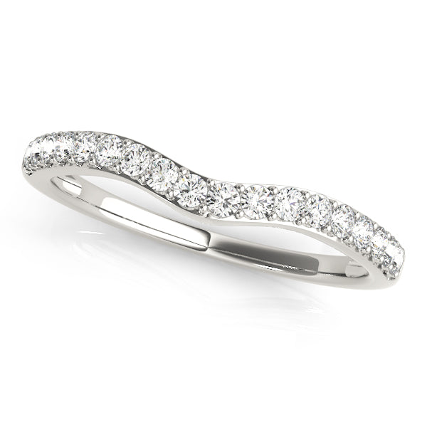 Curved Bands Half Eternity Ring in Gold & Platinum