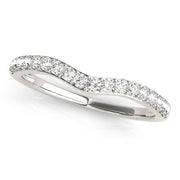 Curved Bands Half Eternity Ring in Gold & Platinum
