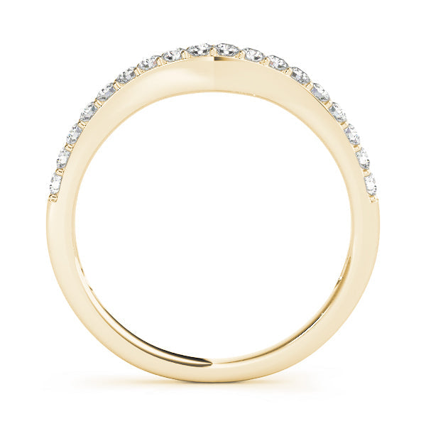 Curved Bands Half Eternity Ring in Gold & Platinum