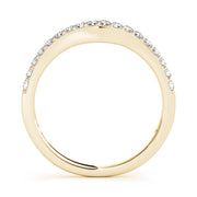 Curved Bands Half Eternity Ring in Gold & Platinum