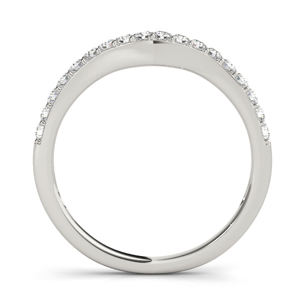 Curved Bands Half Eternity Ring in Gold & Platinum