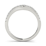Curved Bands Half Eternity Ring in Gold & Platinum