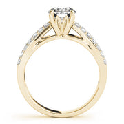 Sophisticated Multi-Row Round Diamond Engagement Ring in 10K/14K gold and platinum with certified lab-grown or natural diamonds
