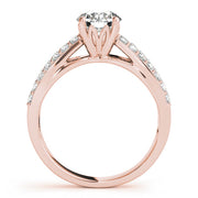 Sophisticated Multi-Row Round Diamond Engagement Ring in 10K/14K gold and platinum with certified lab-grown or natural diamonds