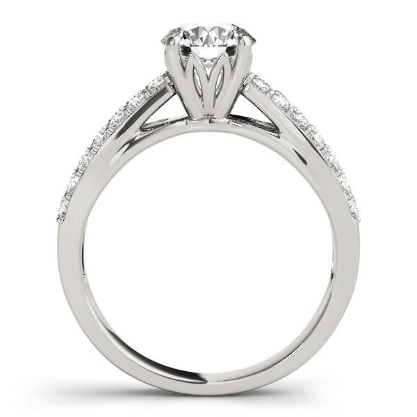 Sophisticated Multi-Row Round Diamond Engagement Ring in 10K/14K gold and platinum with certified lab-grown or natural diamonds