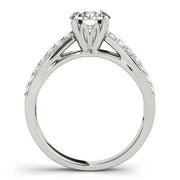 Sophisticated Multi-Row Round Diamond Engagement Ring in 10K/14K gold and platinum with certified lab-grown or natural diamonds