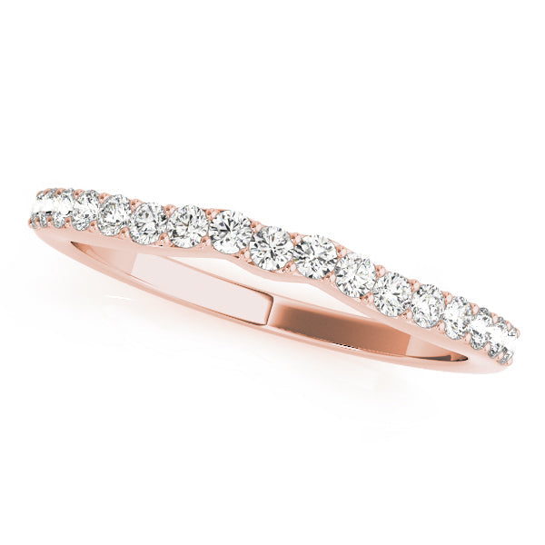 Shared Prong Curved Half Eternity Ring in Gold & Platinum
