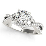 Eternal Multi-Row Round Diamond Engagement Ring in 10K/14K gold and platinum with certified lab-grown or natural diamonds
