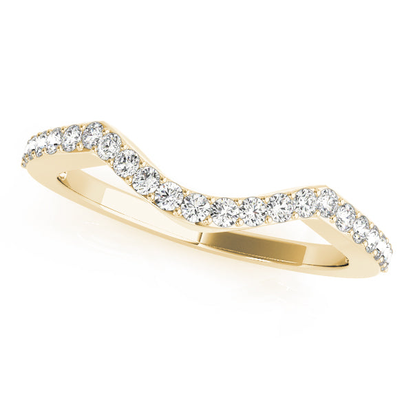 Curved Bands Half Eternity Ring in 10K/14K gold and platinum with certified lab-grown or natural diamonds