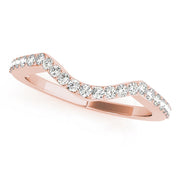 Curved Bands Half Eternity Ring in Gold & Platinum