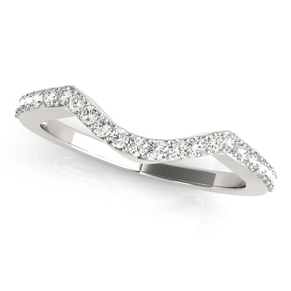 Curved Bands Half Eternity Ring in Gold & Platinum