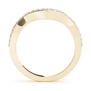 Curved Bands Half Eternity Ring in Gold & Platinum
