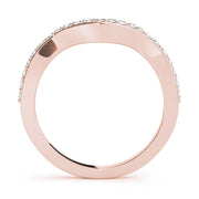 Curved Bands Half Eternity Ring in Gold & Platinum
