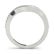 Curved Bands Half Eternity Ring in Gold & Platinum