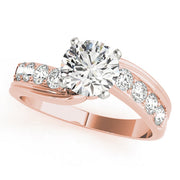 Radiant Bypass Round Diamond Engagement Ring in 10K/14K gold and platinum with certified lab-grown or natural diamonds