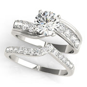 Radiant Bypass Round Diamond Engagement Ring in 10K/14K gold and platinum with certified lab-grown or natural diamonds