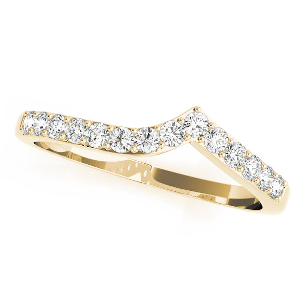 Curved Bands Half Eternity Ring in 10K/14K gold and platinum with certified lab-grown or natural diamonds