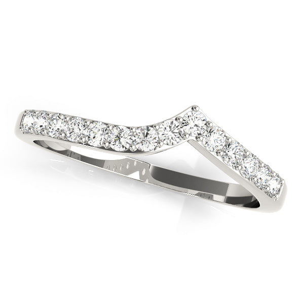 Curved Bands Half Eternity Ring in Gold & Platinum