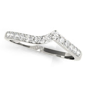 Curved Bands Half Eternity Ring in Gold & Platinum