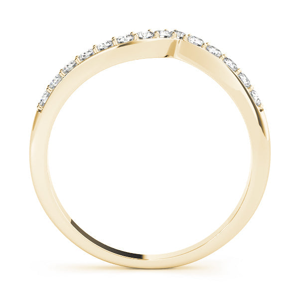 Curved Bands Half Eternity Ring in Gold & Platinum