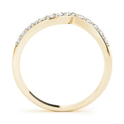 Curved Bands Half Eternity Ring in Gold & Platinum
