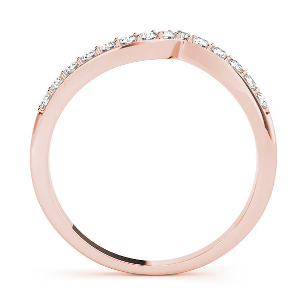 Curved Bands Half Eternity Ring in Gold & Platinum