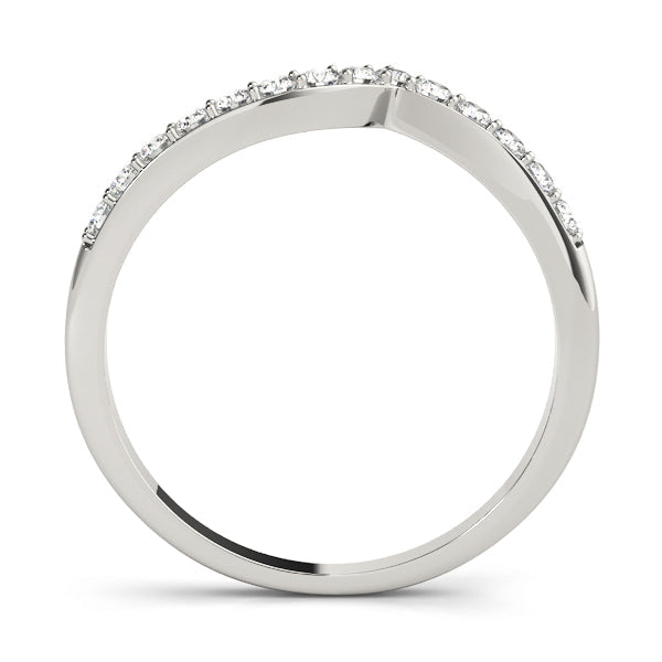 Curved Bands Half Eternity Ring in Gold & Platinum