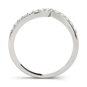 Curved Bands Half Eternity Ring in Gold & Platinum